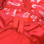 SUBBLIME - SATIN BABYDUKKEN MED BLONDE RØD L/XL