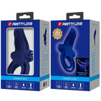 PRETTY LOVE - BRONSON DOBBELT RING MED VIBRATION BLÅ