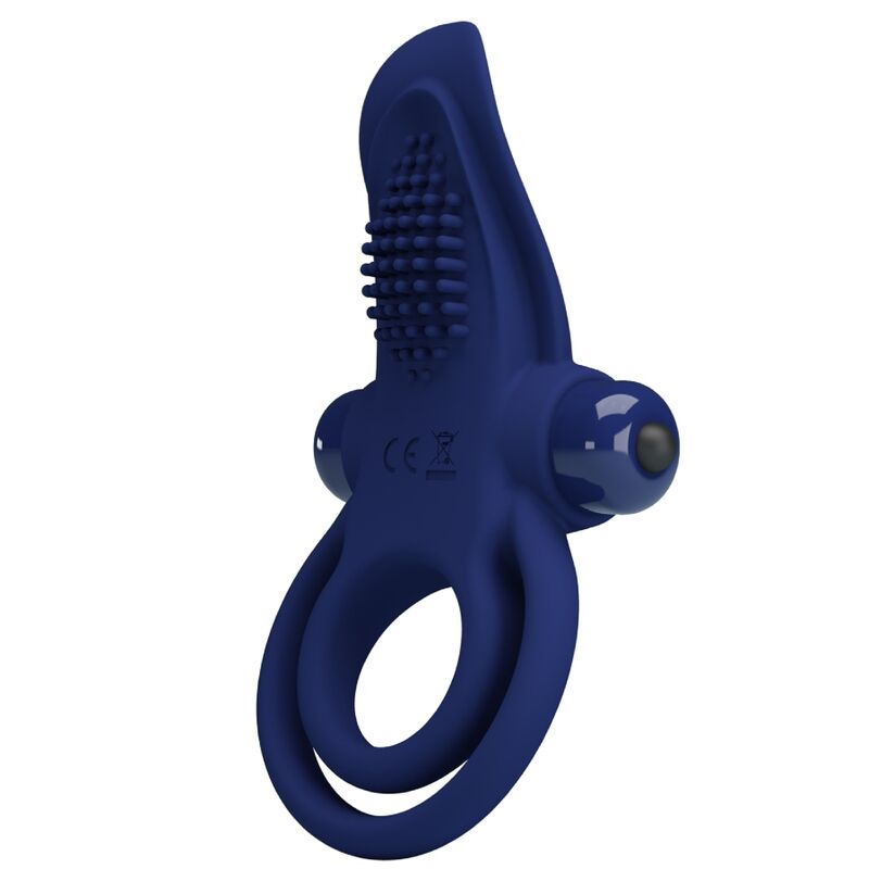 PRETTY LOVE - BRONSON DOBBELT RING MED VIBRATION BLÅ