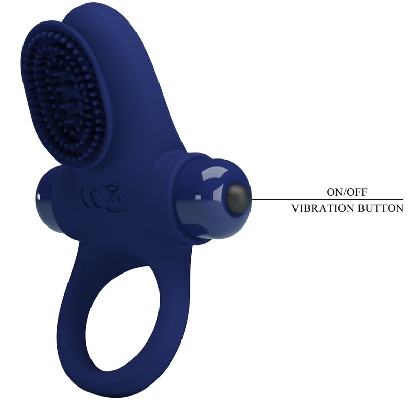 PRETTY LOVE - PALLE RING MED VIBRATION BLÅ