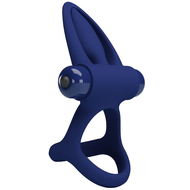 PRETTY LOVE - MAT DOBBELT RING MED VIBRATION & STIMULATOR BLÅ