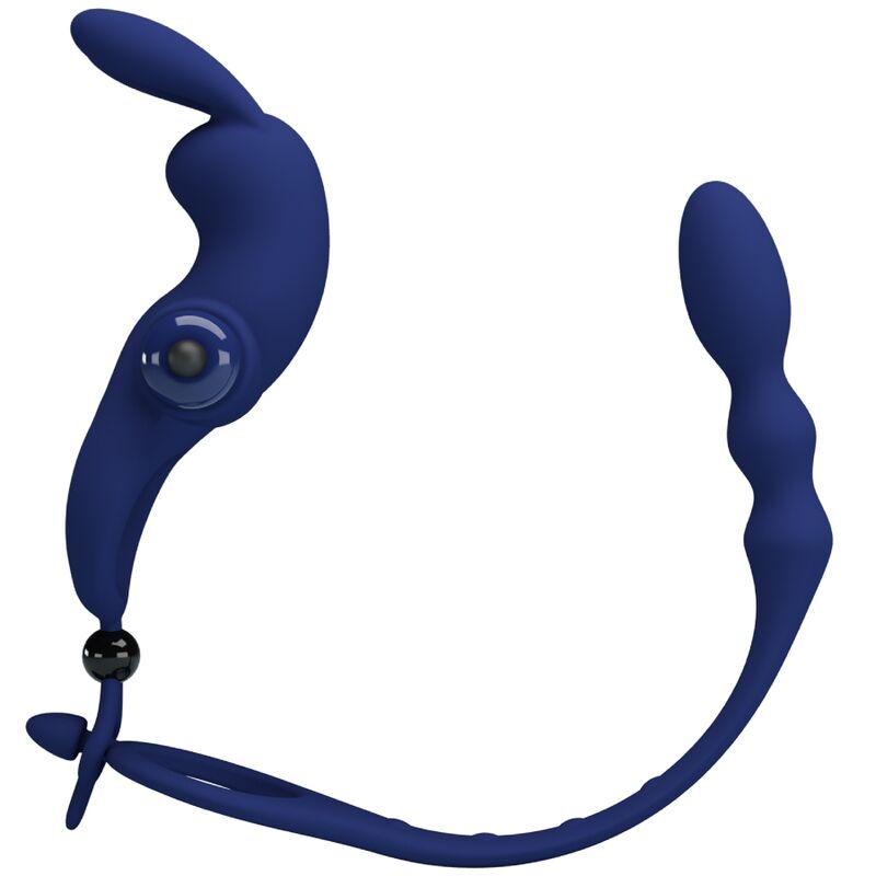 PRETTY LOVE - AYAD KANINVIBRATORRING MED STIK BLÅ