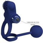 PRETTY LOVE - REMINGTON DOBBELT VIBRERENDE RING MED STIK BLÅ