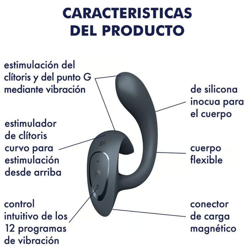 SATISFYER - G FOR GODDESS 1 KANINVIBRATOR MØRKEGÅ