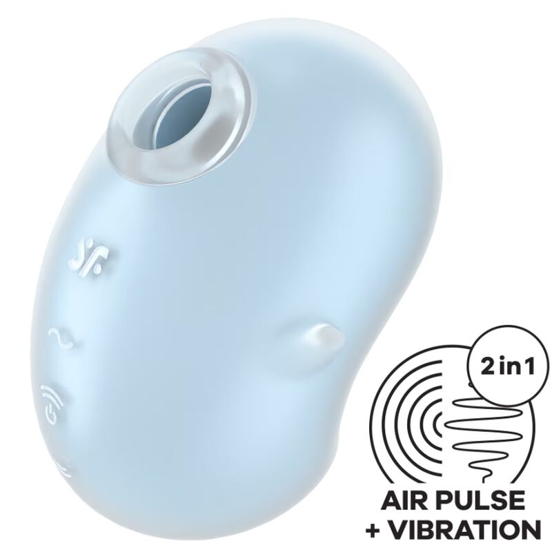 SATISFYER - CUTIE GHOST LAY-ON VIBRATOR LYS BLÅ