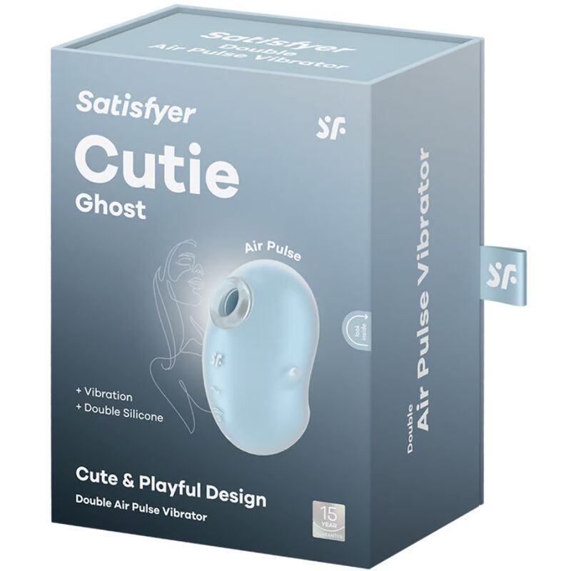 SATISFYER - CUTIE GHOST LAY-ON VIBRATOR LYS BLÅ