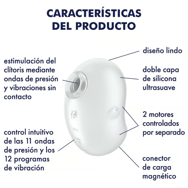 SATISFYER - CUTIE GHOST LAY-ON VIBRATOR HVID