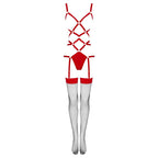 LIVCO KORSETTI MODE - THIARA LC 20213 SÆT BODY + STRØMPER RØD S/M
