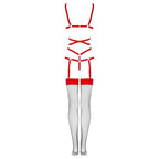 LIVCO KORSETTI MODE - THIARA LC 20213 SÆT BODY + STRØMPER RØD L/XL