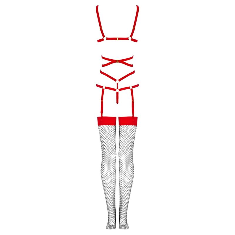 LIVCO KORSETTI MODE - THIARA LC 20213 SÆT BODY + STRØMPER RØD L/XL