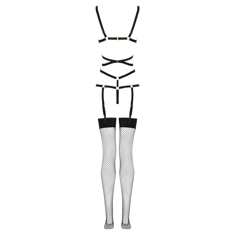LIVCO KORSETTI MODE - THIARA LC 20213 SÆT BODY + STRØMPER SORT S/M