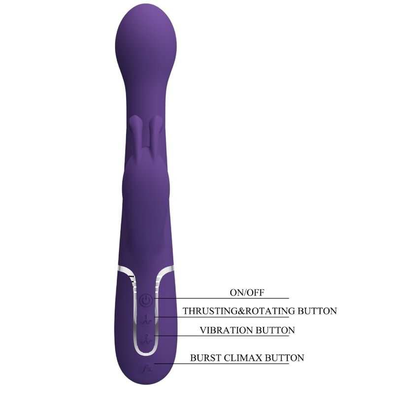 PRETTY LOVE - DEJON KANINVIBRATOR 3 I 1 MULTIFUNKTION LILLA