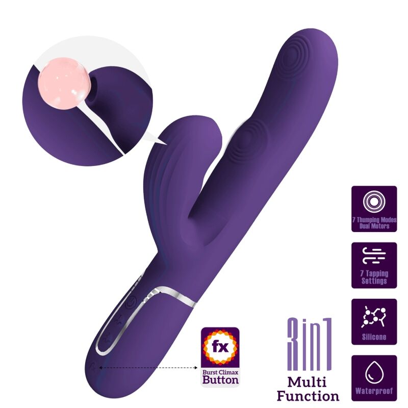 PRETTY LOVE - PERLITA G-PUNKT VIBRATOR 3 I 1 MULTIFUNKTION LILLA