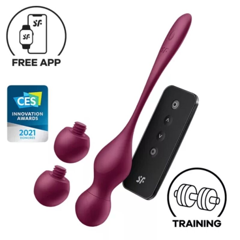 SATISFYER - LOVE BIRDS VARY VIBRERINGSKUGLE GRATIS APP VINRØD