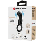 PRETTY LOVE - TRAE VIBRERENDE SORT RING MED STIMULATOR