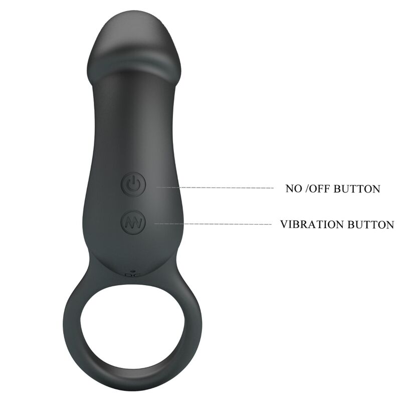 PRETTY LOVE - TRAE VIBRERENDE SORT RING MED STIMULATOR