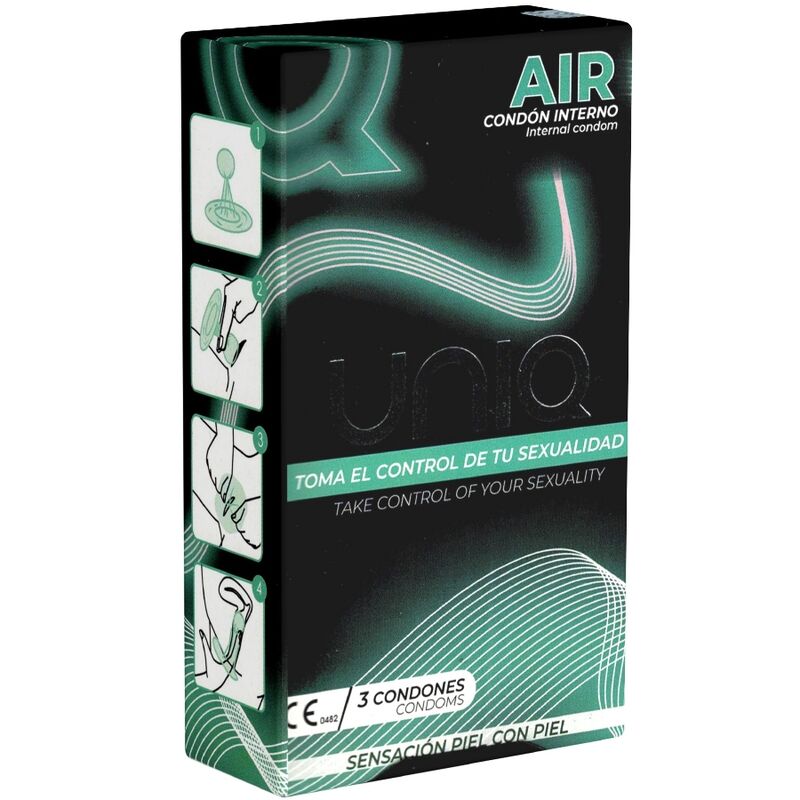 UNIQ - AIR LATEXFRI KVINDEKONDOM 3 STK.