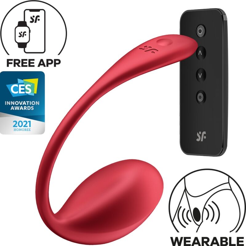 SATISFYER - SHINY PETAL G-POINT FJERNBETJENINGSSTIMULATOR RØD GRATIS APP