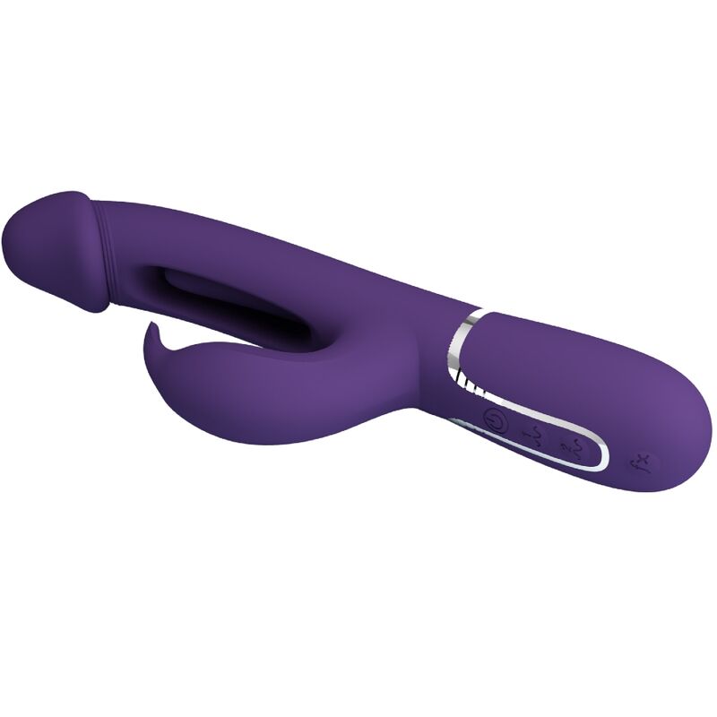 PRETTY LOVE - KAMPAS KANIN 3 I 1 MULTIFUNKTIONSVIBRATOR MED TUNGE VIOLET