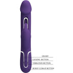PRETTY LOVE - KAMPAS KANIN 3 I 1 MULTIFUNKTIONSVIBRATOR MED TUNGE VIOLET