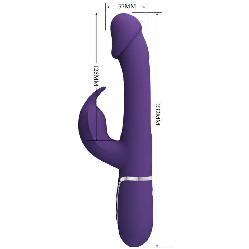 PRETTY LOVE - KAMPAS KANIN 3 I 1 MULTIFUNKTIONSVIBRATOR MED TUNGE VIOLET