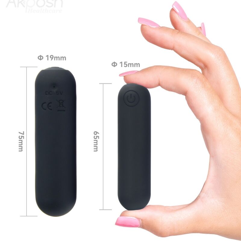 ARMONY - SPLASH HEHE VIBRATOR KUGLET SILIKONE 10 VIBRATIONER 65 X 15 CM SORT