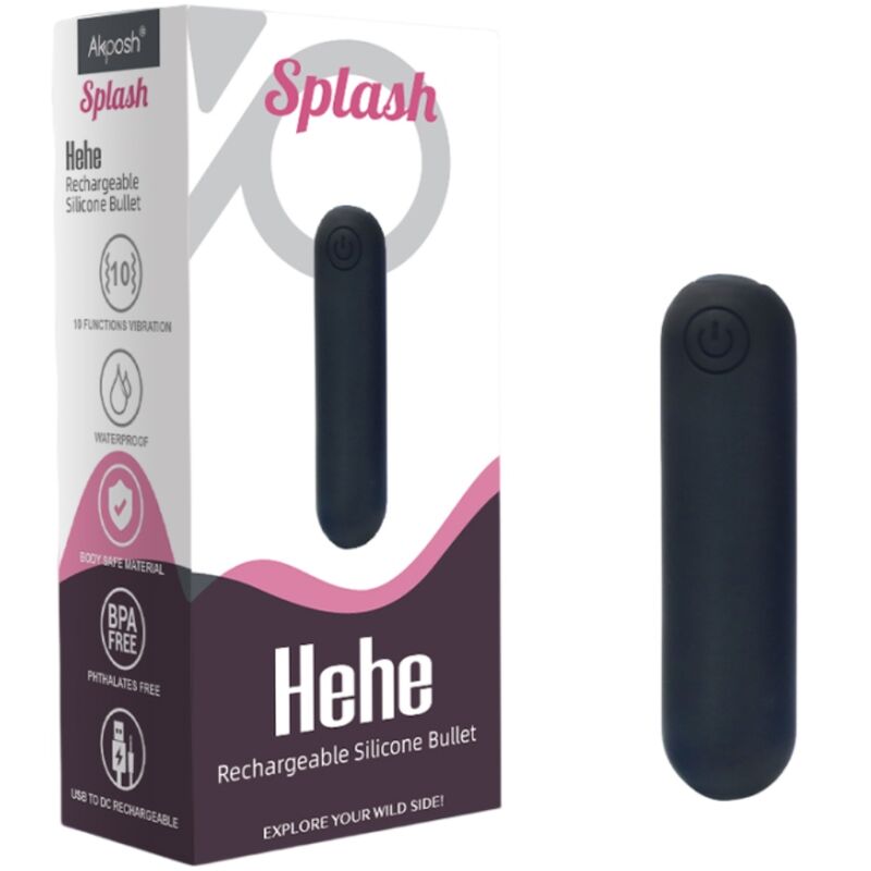 ARMONY - SPLASH HEHE VIBRATOR KUGLET SILIKONE 10 VIBRATIONER 65 X 15 CM SORT