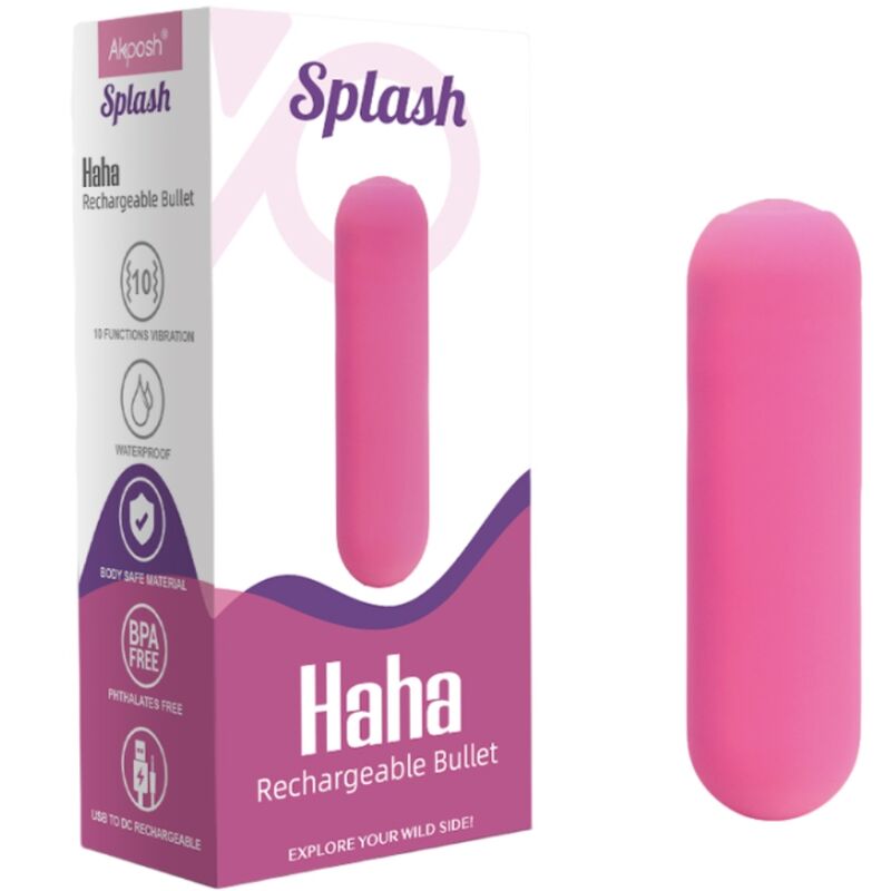 ARMONY - SPLASH HAHA VIBRATOR KUGLET SILIKONE 10 VIBRATIONER 75 X 19 CM LYSE