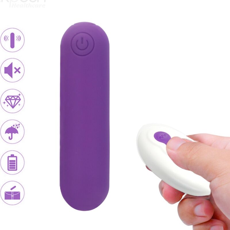 ARMONY - SPLASH JOLINE VIBRATOR KUGLET SILIKONE FJERNBETJENING 10 VIBRATIONER 6,5 X 1,5 CM LILLA