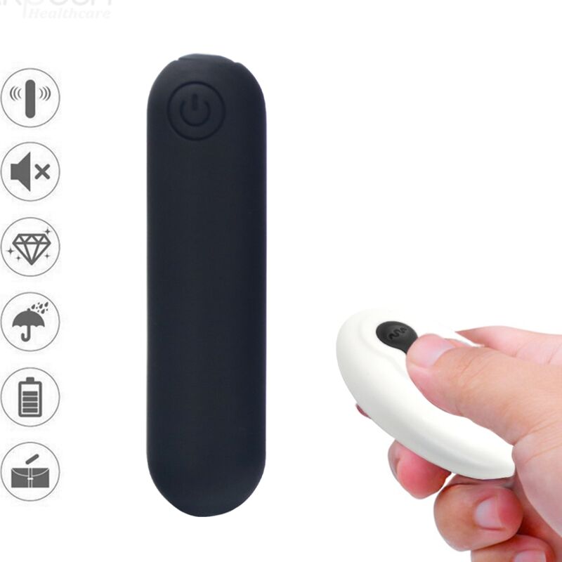 ARMONY - SPLASH JOLINE VIBRATOR KUGLET SILIKONE FJERNBETJENING 10 VIBRATIONER 65 X 15 CM SORT