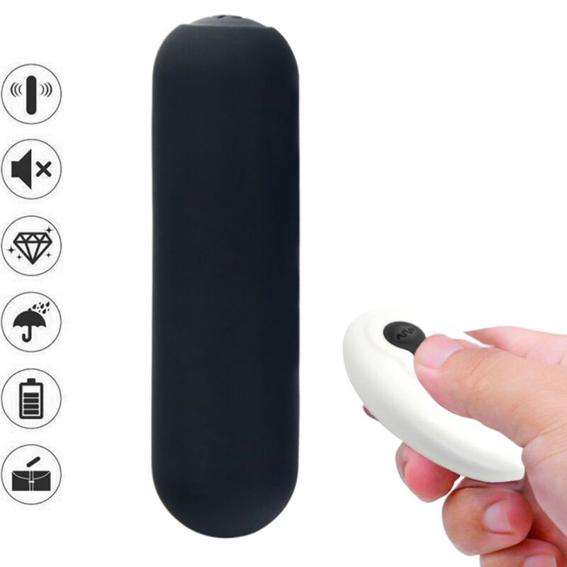 ARMONY - SPLASH JOIE VIBRATOR KUGLET SILIKONE FJERNBETJENING 10 VIBRATIONER 75 X 19 CM SORT