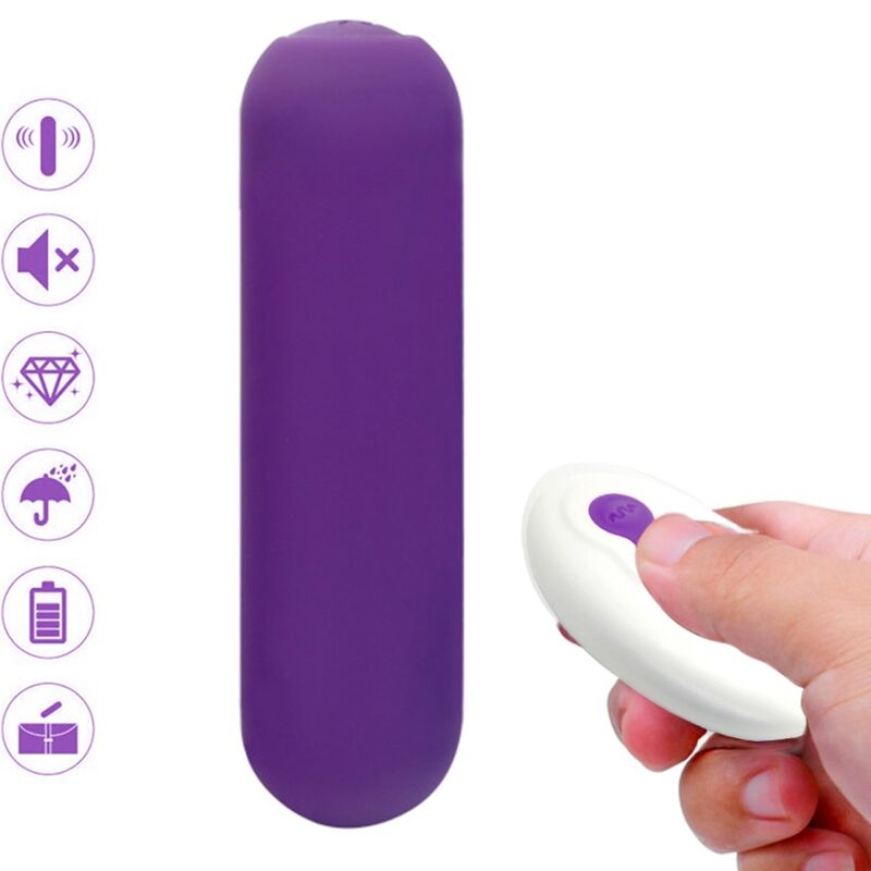 ARMONY - SPLASH JOIE VIBRATOR KUGLET SILIKONE FJERNBETJENING 10 VIBRATIONER 75 X 19 CM LILLA