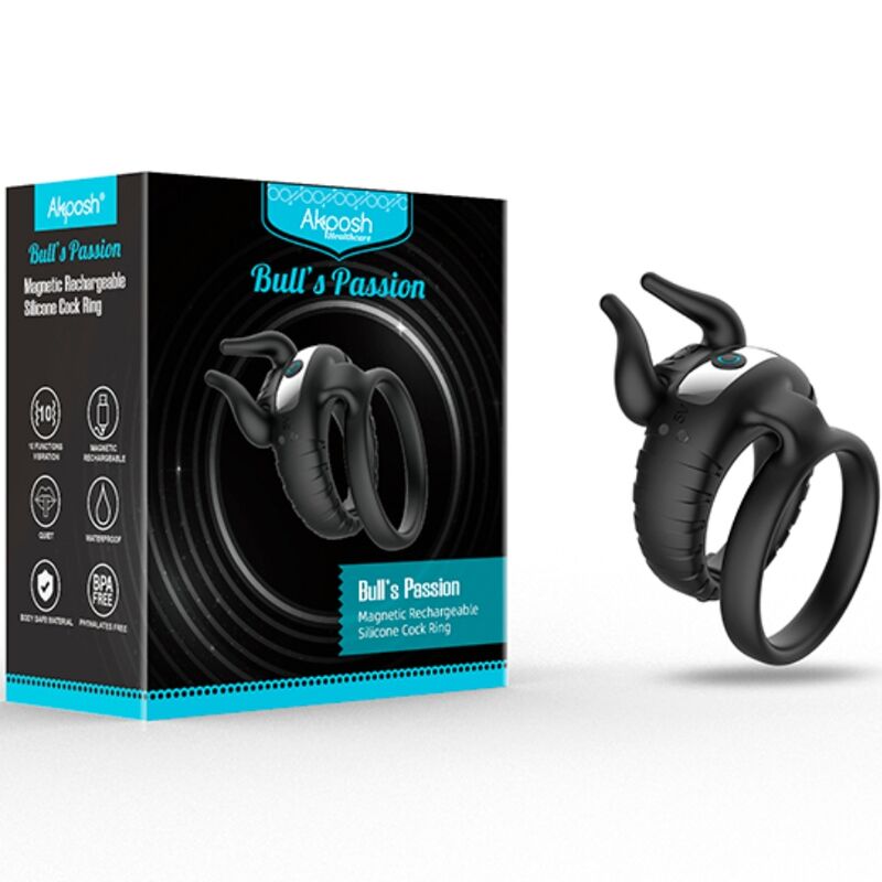ARMONY - BULL'S PASSION RING VIBRATOR 10 HASTIGHEDER SORT