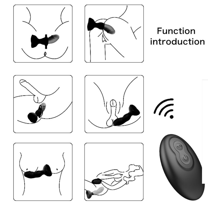 ARMONY - EXTREME A BLOOM ROSE VIBRATOR & ANALPLUG FJERNBETJENING SORT