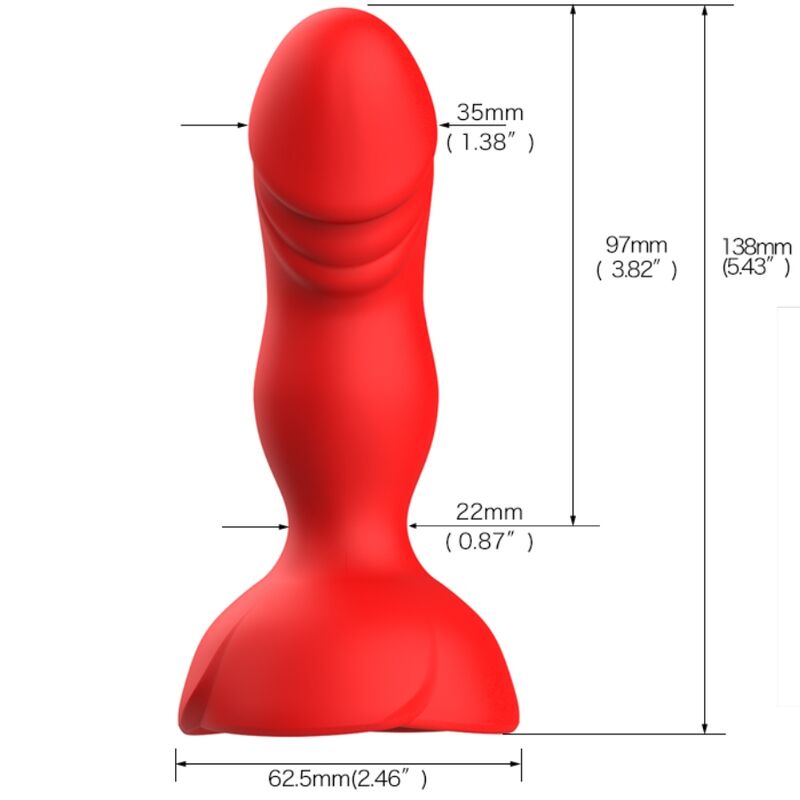 ARMONY - EXTREME A BLOOM ROSE VIBRATOR & ANALPLUG FJERNBETJENING RØD