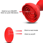 ARMONY - EXTREME A BLOOM ROSE VIBRATOR & ANALPLUG FJERNBETJENING RØD