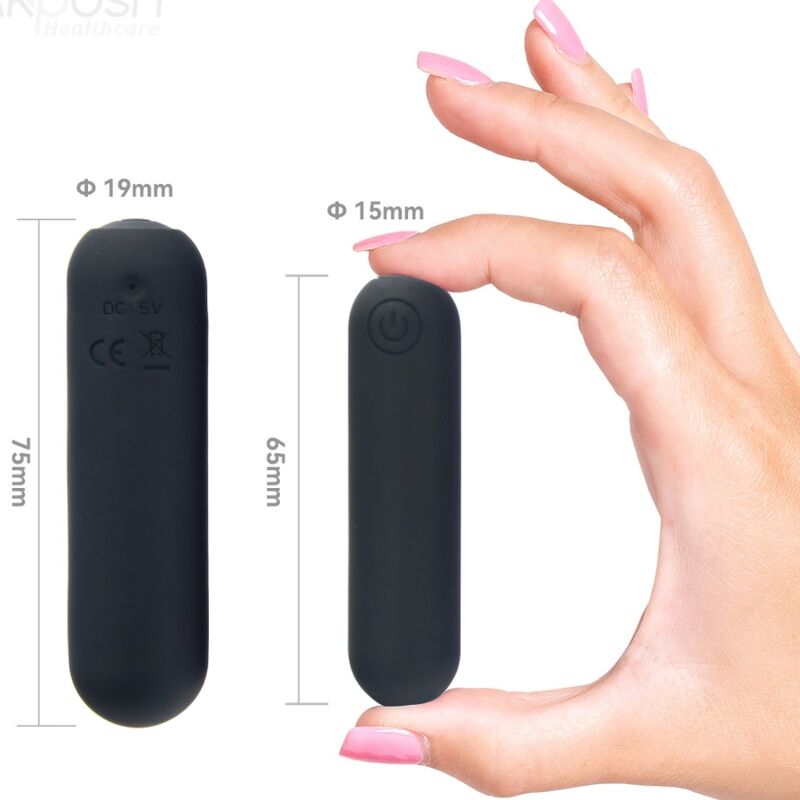 ARMONY - SPLASH HAHA VIBRATOR KUGLET SILIKONE 10 VIBRATIONER 75 X 19 CM SORT