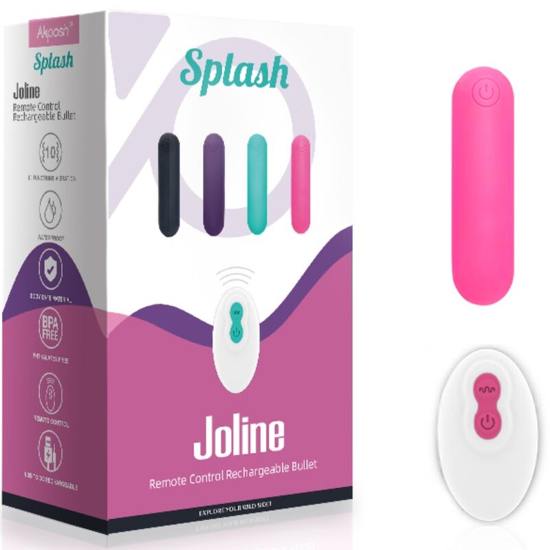 ARMONY - SPLASH JOLINE VIBRATOR KUGLET SILIKONE FJERNBETJENING 10 VIBRATIONER 65 X 15 CM LYSE