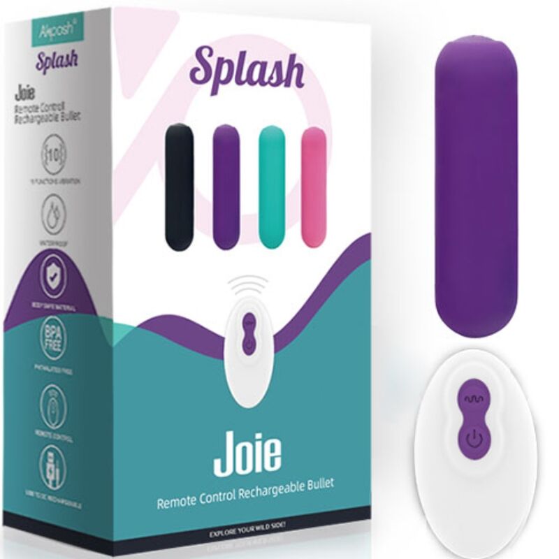 ARMONY - SPLASH JOIE VIBRATOR KUGLET SILIKONE FJERNBETJENING 10 VIBRATIONER 75 X 19 CM LILLA