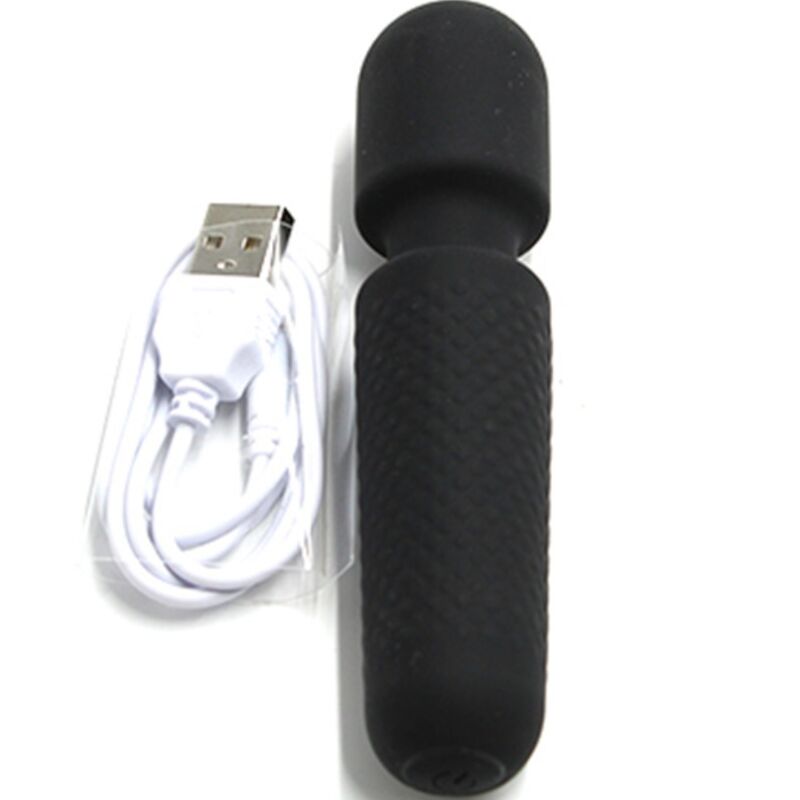 ARMONY - DIN MAGISKE MASSAGEAPPARAT & VIBRATOR GENOPLADELIG 10 VIBRATIONSSTAV MED PRIKKER I SORT