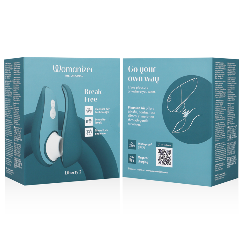 WOMANIZER - LIBERTY 2 KLITORISSTIMULATOR & SUGEBLÅ