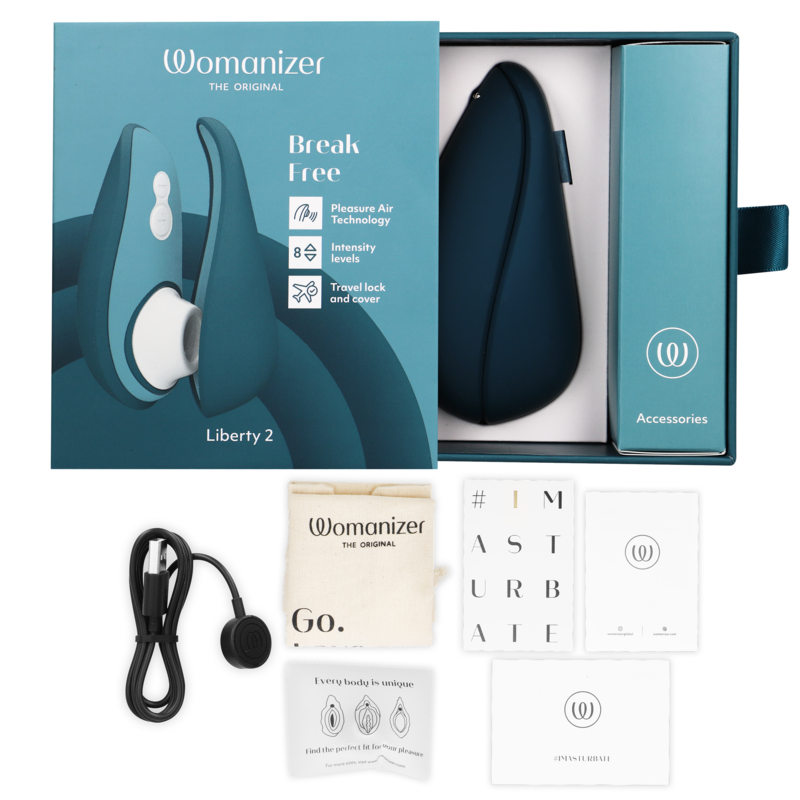 WOMANIZER - LIBERTY 2 KLITORISSTIMULATOR & SUGEBLÅ