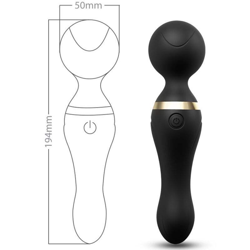 ARMONY - FREEZA MASSAGEAPPARAT & VIBRATOR SUPER FLEKSIBELT HOVED SORT
