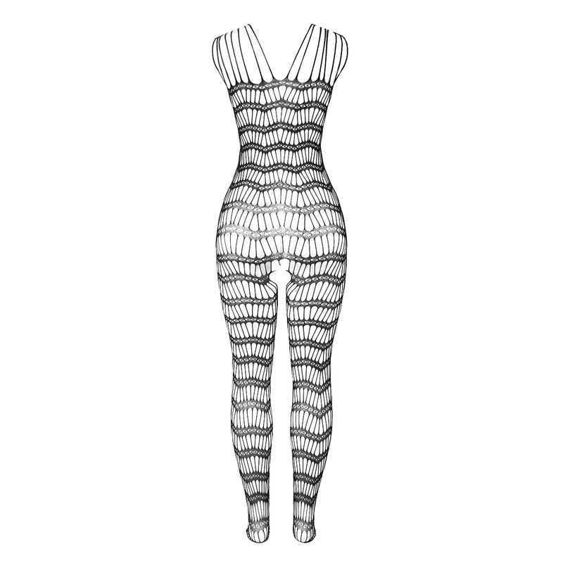 SUBBLIME - 951696 FISHNET-BODYSTOCKING MED STROPPER PÅ SKULDRE, SORT, ONE SIZE