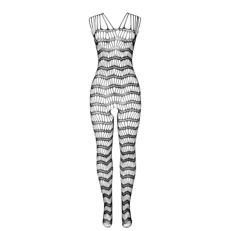 SUBBLIME - 951696 FISHNET-BODYSTOCKING MED STROPPER PÅ SKULDRE, SORT, ONE SIZE