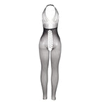 SUBBLIME - 951832 BODYSTOCKING MED ÅBEN RYG OG KRYDSDETALJER SORT ONE SIZE
