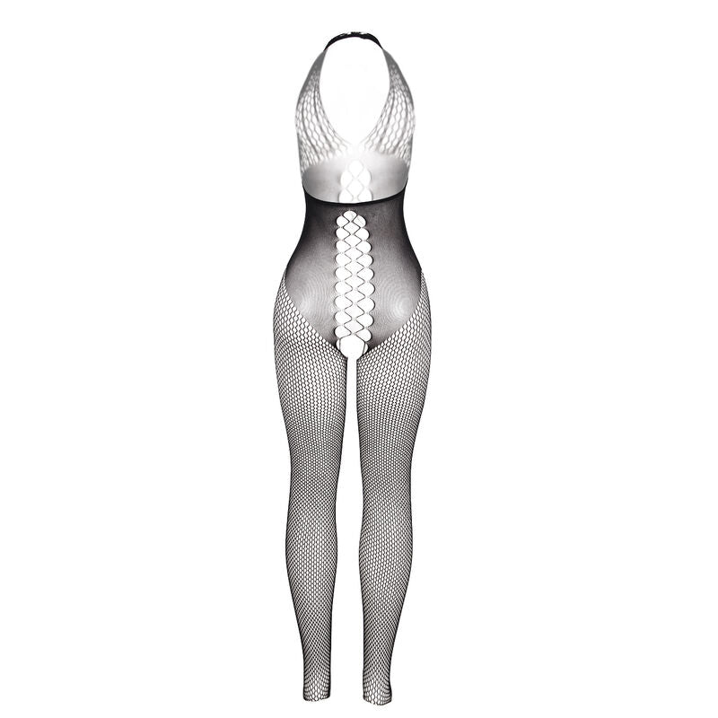 SUBBLIME - 951832 BODYSTOCKING MED ÅBEN RYG OG KRYDSDETALJER SORT ONE SIZE