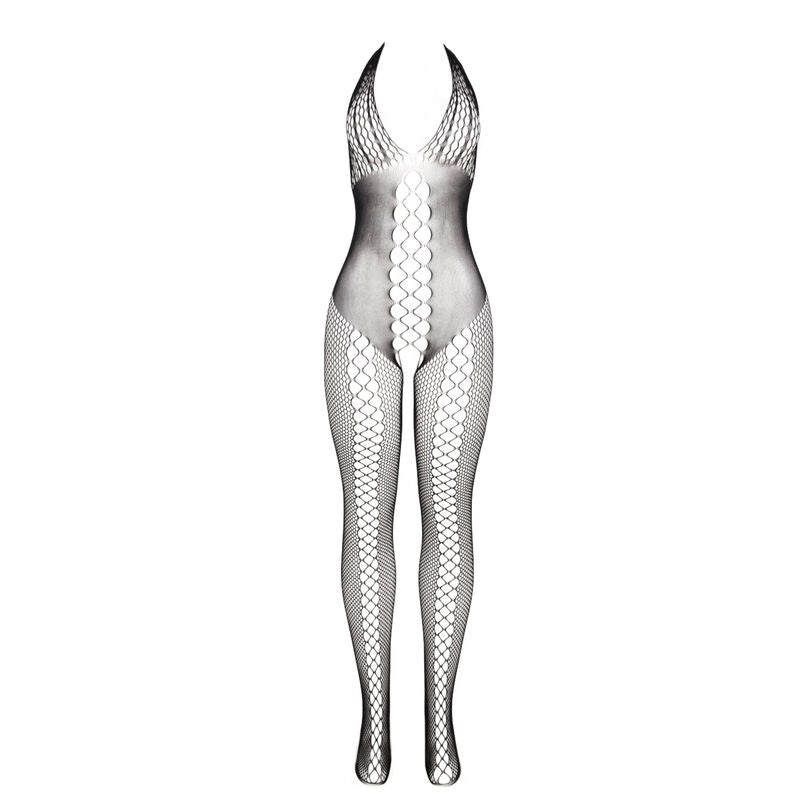 SUBBLIME - 951832 BODYSTOCKING MED ÅBEN RYG OG KRYDSDETALJER SORT ONE SIZE