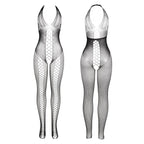 SUBBLIME - 951832 BODYSTOCKING MED ÅBEN RYG OG KRYDSDETALJER SORT ONE SIZE