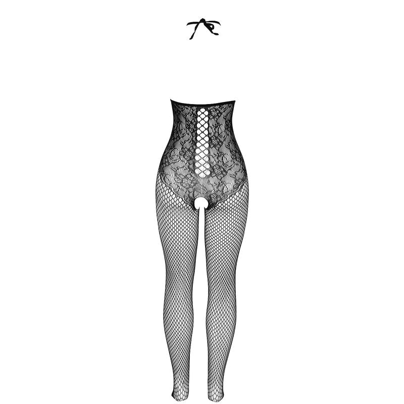 SUBBLIME - 951849 ÅBEN SKOPS FISKENET BODYSTOCKING MED GROV HALE HALS SORT ONE SIZE